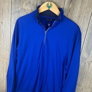 Polo Golf Ralph Lauren Blue Pullover 1/4 Zip Long Sleeve Shirt Men Medium Active